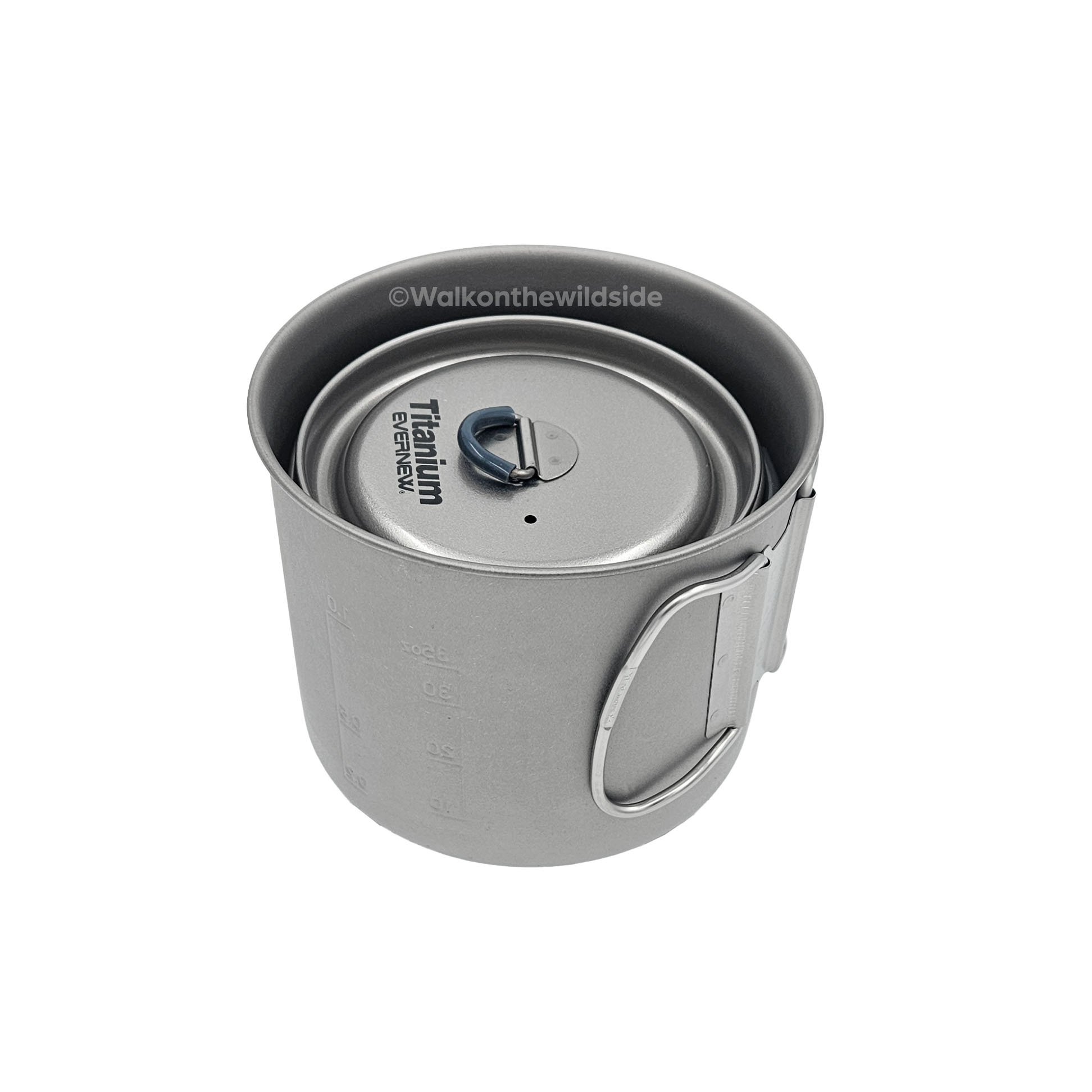 Snow Peak Trek 1400 Topf mit Evernew Tea Pot 800 darin